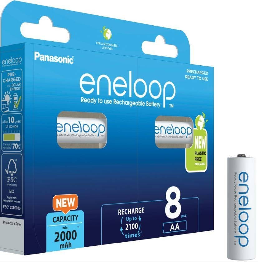 Panasonic Eneloop AA, akumulátory 8ks, 2100 cyklů, R06 | godox.cz